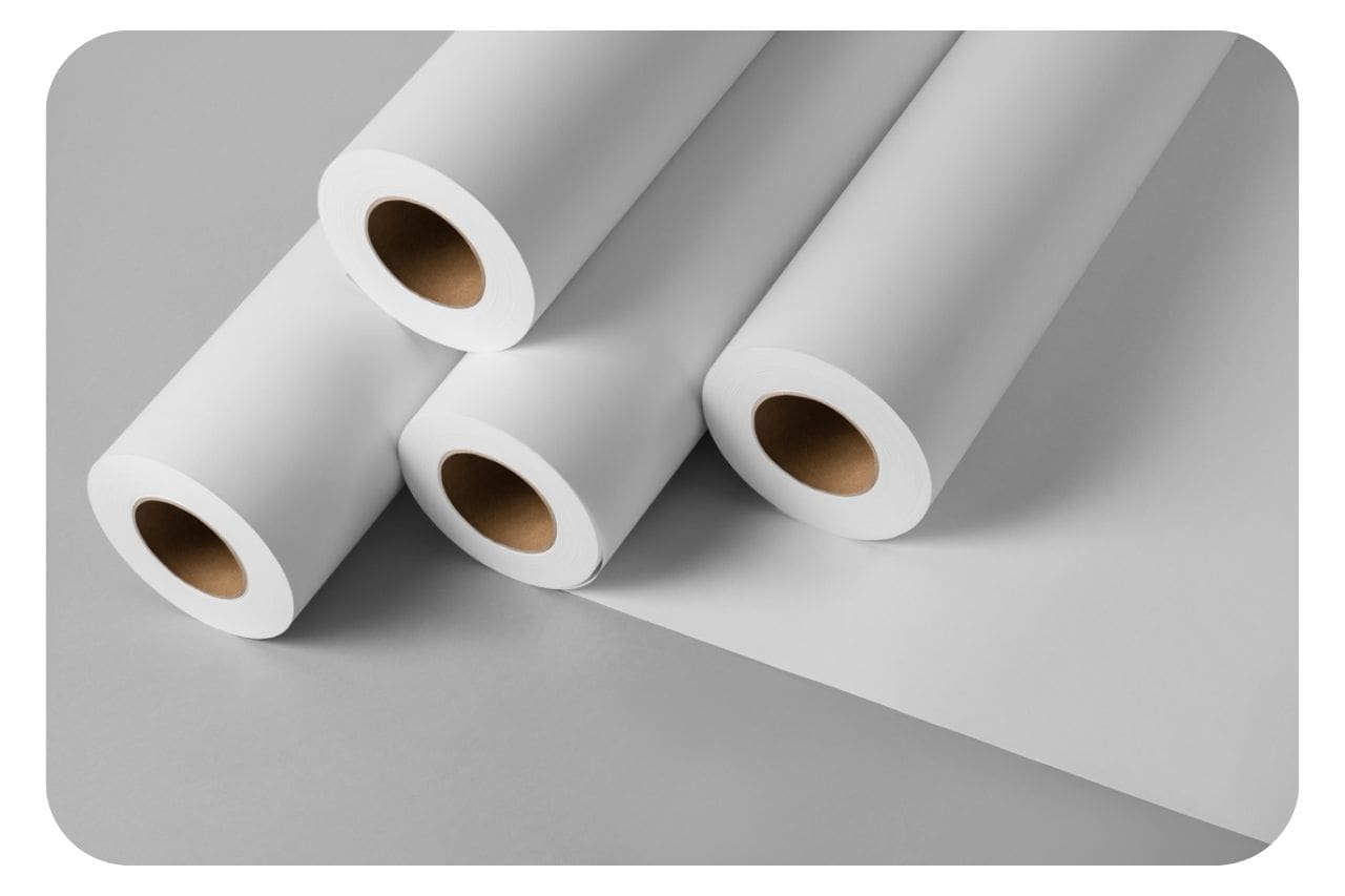 Roll of industrial marker paper on a cutting table