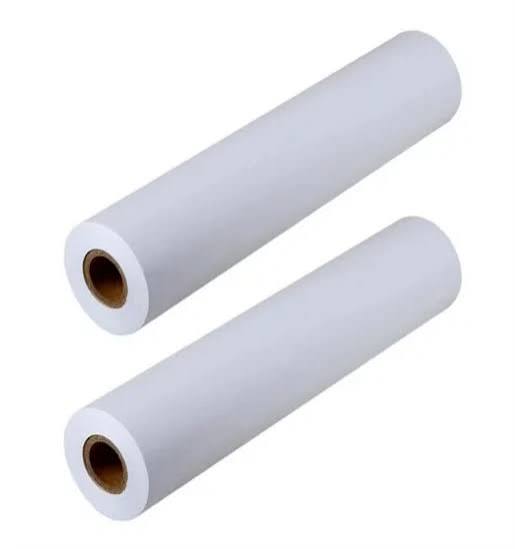 Virgin paper rolls stacked in pairs